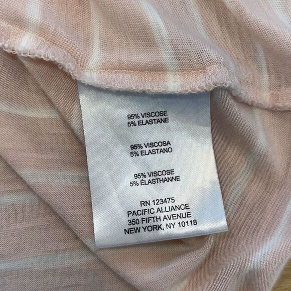 JNY Jones New York Signature Womens Striped Cold Shoulder Top Pink White Small - Picture 5 of 7